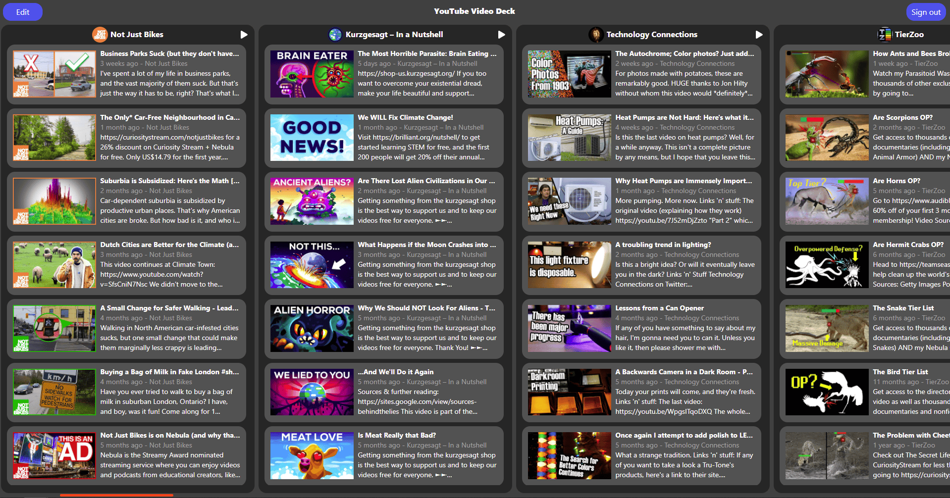 Youtube Video Deck screenshot