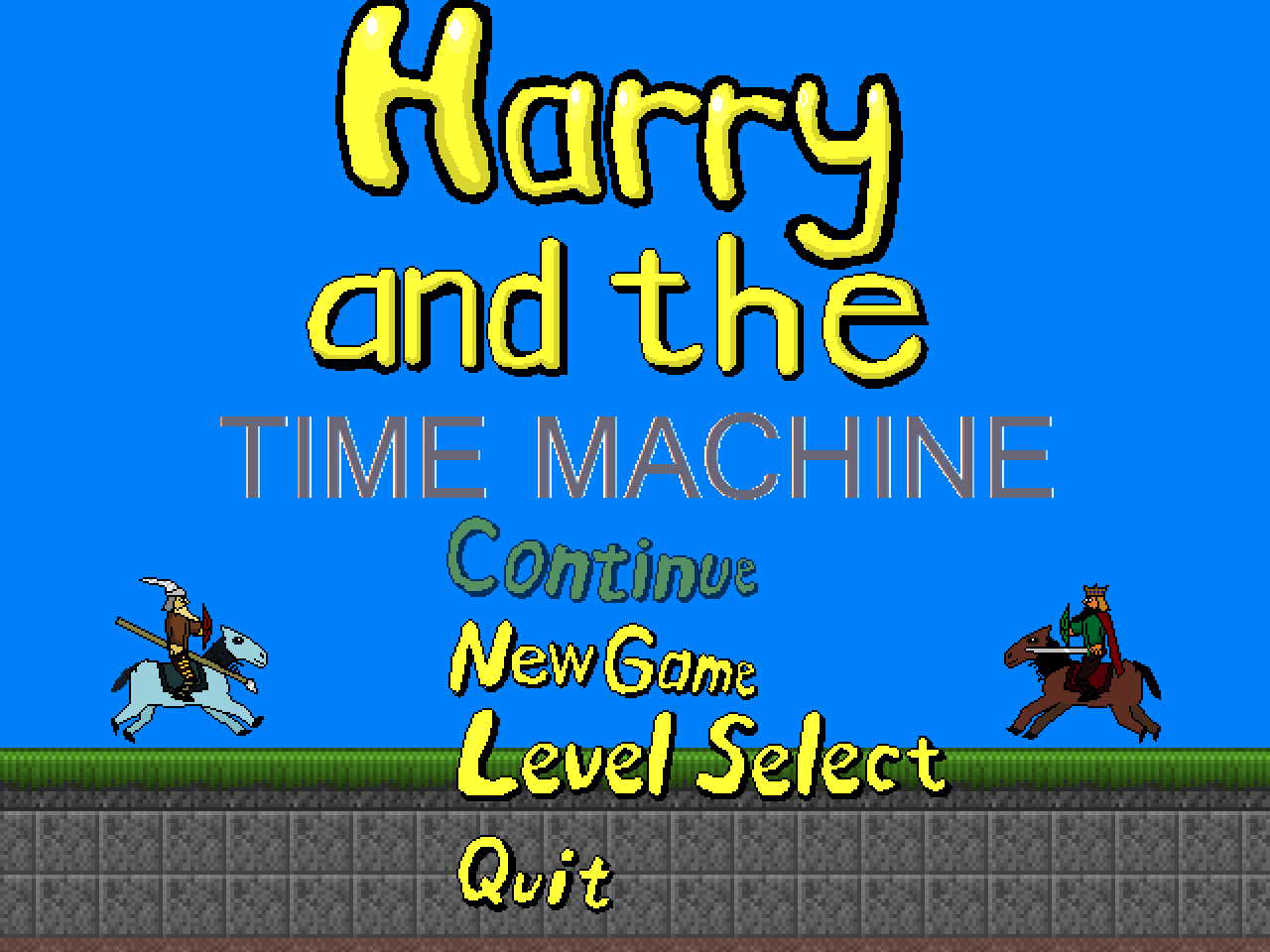 Harry and the Time Machine menu screenshot